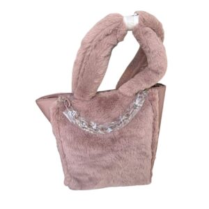 Bolso de peluche con cadena decorativa