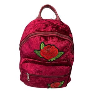 Mochila de terciopelo con rosas